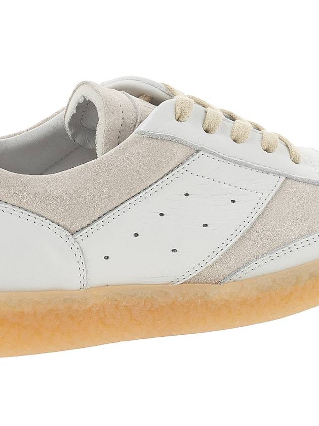 MM6 Replica Leather Low Top Sneakers White Beige - MAISON MARGIELA - BALAAN.