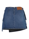 Pocket Mini Denim A-Line Skirt Blue - MSGM - BALAAN 3