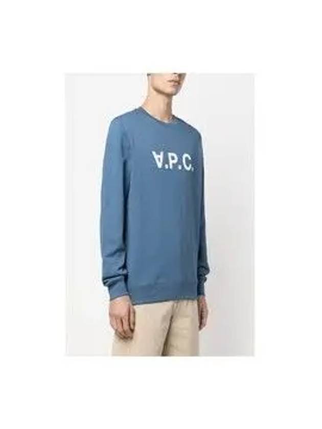 VPC Logo Crew Neck Sweatshirt Blue - A.P.C. - BALAAN 7