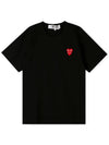 Comme des Gar ons Men s Double Heart Wappen Black Short Sleeve T Shirt AZ T288 051 1 - COMME DES GARCONS PLAY - BALAAN 3