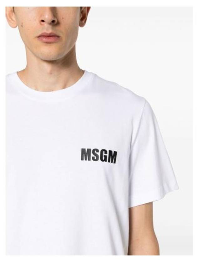 Logo Print Cotton Short Sleeve T-Shirt White - MSGM - BALAAN 3