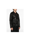 Leather biker jacket HOY98704 BLACK - YOHJI YAMAMOTO - BALAAN 4