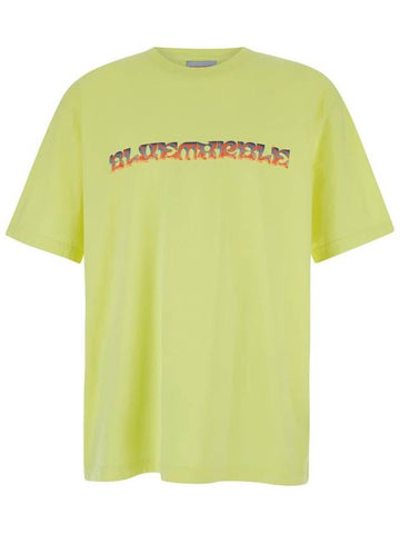 Yellow T-Shirt With Maxi Print In Cotton Man - BLUEMARBLE - BALAAN 1