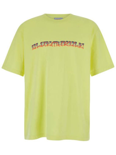 Yellow T-Shirt With Maxi Print In Cotton Man - BLUEMARBLE - BALAAN 1