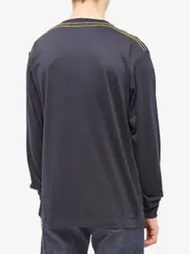 Logo Cotton Long Sleeve T-Shirt Navy - STONE ISLAND - BALAAN 4