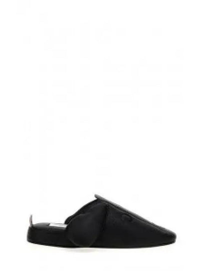 Men's Hector Leather Flat Slippers Black - THOM BROWNE - BALAAN 2