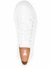 Lace Up Logo Leather Low Top Sneakers White - AMI - BALAAN 5