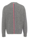 Brushed Effect Virgin Wool Cardigan Grey - THOM BROWNE - BALAAN 3