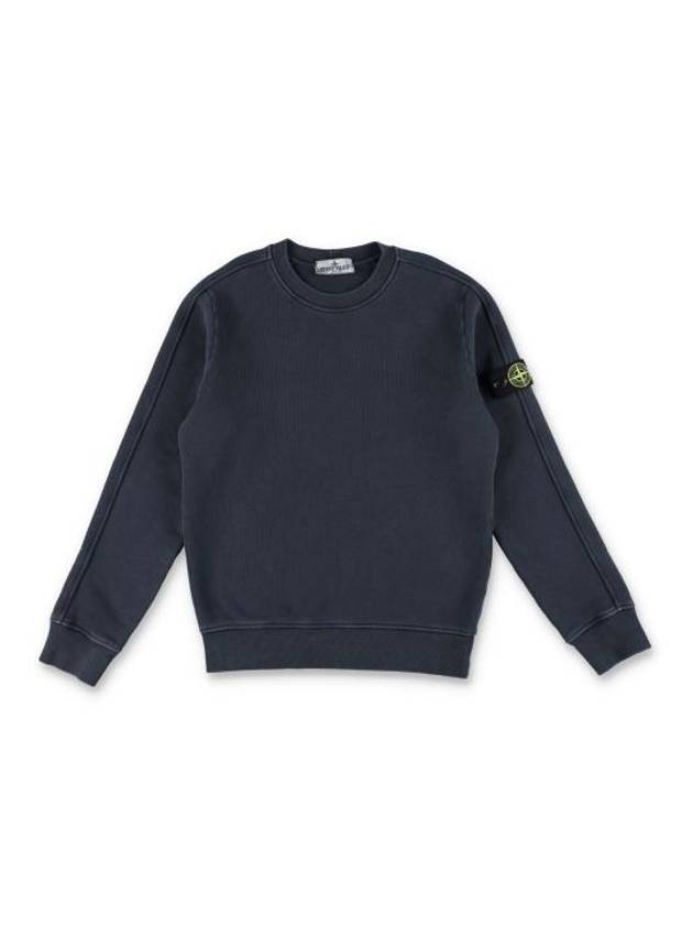 Kids Logo Patch Crew Neck Sweatshirt Navy - STONE ISLAND - BALAAN 1