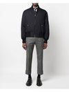 4 Bar Oversized Down Bomber Jacket Navy - THOM BROWNE - BALAAN 3