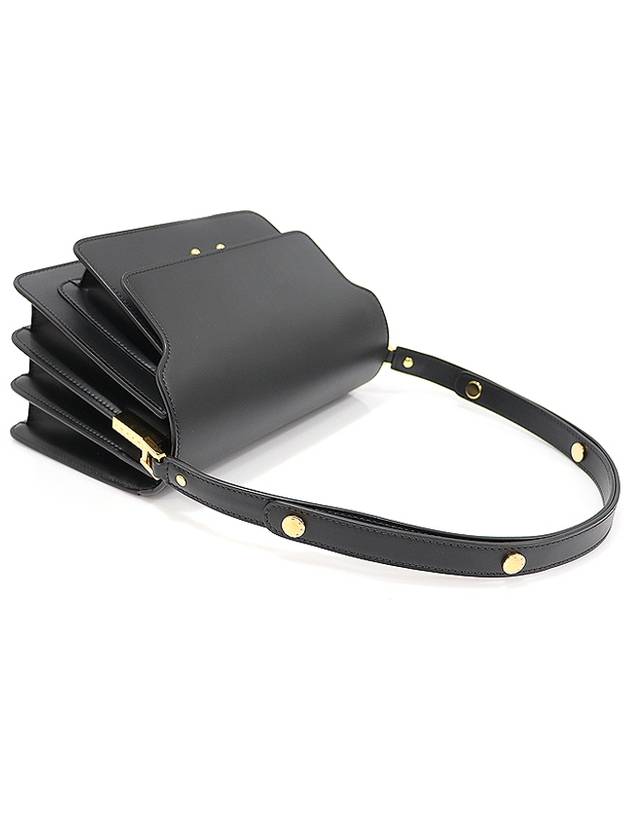 SBMPN09NO1 Matte Black Smooth Calfskin Gold Trunk Medium Shoulder Bag - MARNI - BALAAN 4