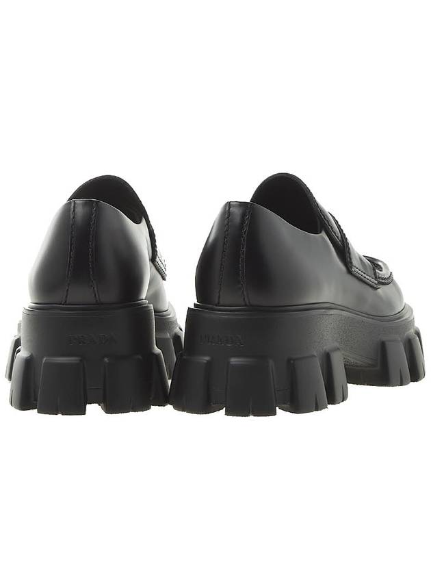 Monolith Brushed Leather Loafers Black - PRADA - BALAAN 5