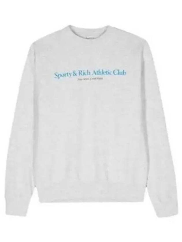 Long Sleeve T Shirt CRAW2360HG Free Heather Gray Ocean - SPORTY & RICH - BALAAN 1