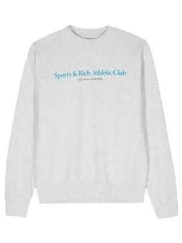 Long Sleeve T Shirt CRAW2360HG Free Heather Gray Ocean - SPORTY & RICH - BALAAN 1