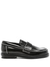 Stitch Detail Leather Loafers Black - ALEXANDER MCQUEEN - BALAAN 3