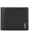 Tiny Monogram Half Wallet Black Gold - SAINT LAURENT - BALAAN 3