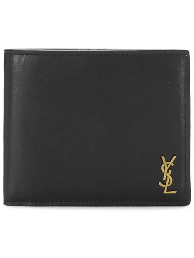 Tiny Monogram Half Wallet Black Gold - SAINT LAURENT - BALAAN 3