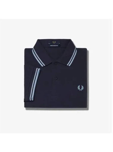 Fred Perry M12 Twin Tip Shirt Navy Ice AFPM2430012 795 - FRED PERRY - BALAAN 1