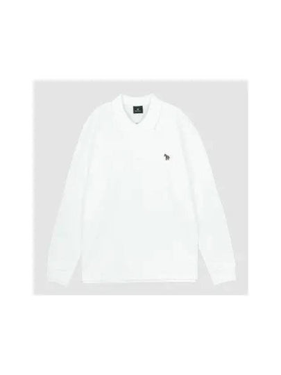 Zebra Patch Long Sleeve Polo Shirt White - PAUL SMITH - BALAAN 2