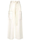 Women's Slogan Belted Track Pants White - MAX MARA - BALAAN 2