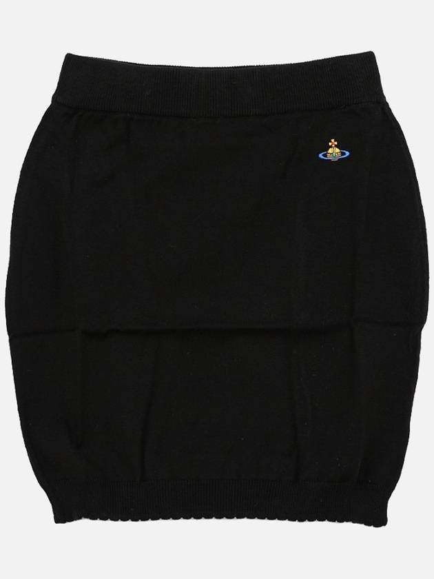 Women's ORB Logo Knit Bea Mini H Line Skirt Black - VIVIENNE WESTWOOD - BALAAN 4