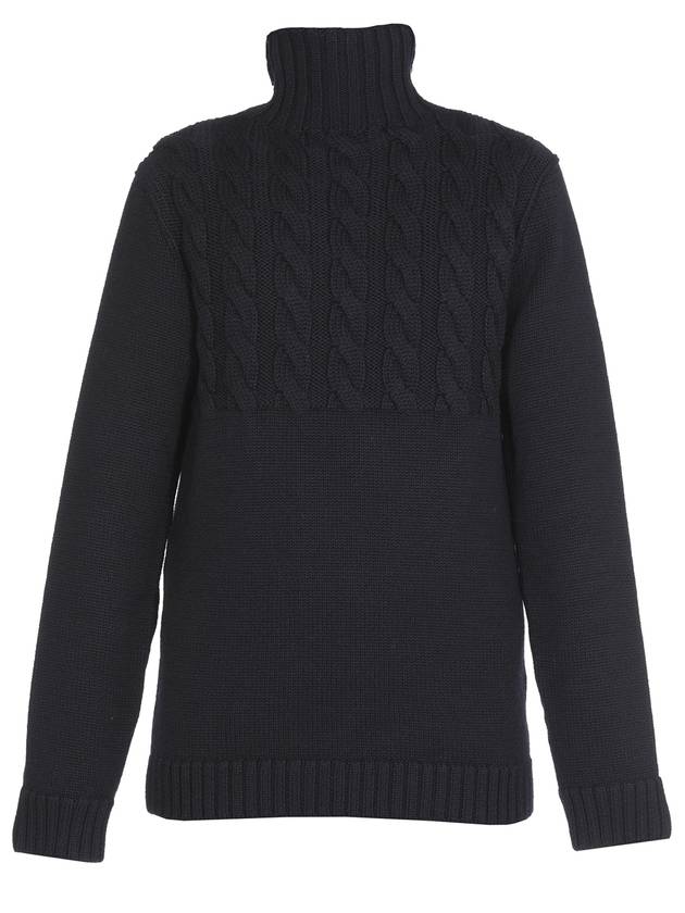 Back Stitch Wool Turtleneck Navy - MAISON MARGIELA - BALAAN 1