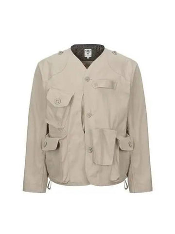 South2 West8 Jacket Southwest Multi Pocket Button Beige Charcoal - SOUTH2 WEST8 - BALAAN 1