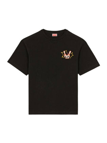 Bowling Oversized Cotton Short Sleeve T-Shirt Black - KENZO - BALAAN 1