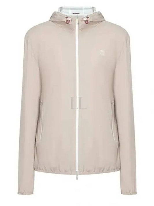 Embroidered Logo Zip-up Hoodie Sand - BRUNELLO CUCINELLI - BALAAN 2