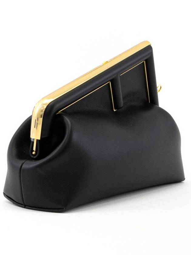 First Midi Leather Shoulder Bag Black - FENDI - BALAAN 3