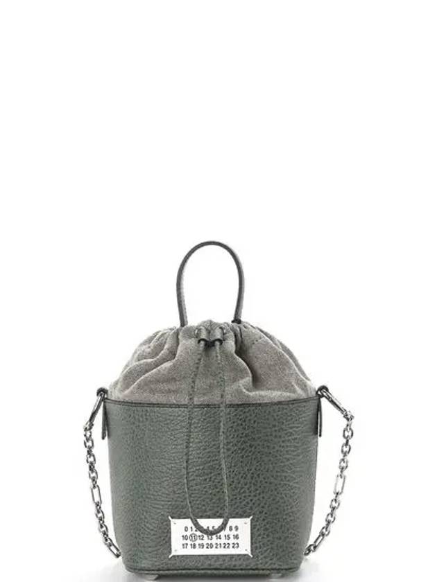 5AC Number Logo Texture Leather Bucket Bag Time - MAISON MARGIELA - BALAAN 2