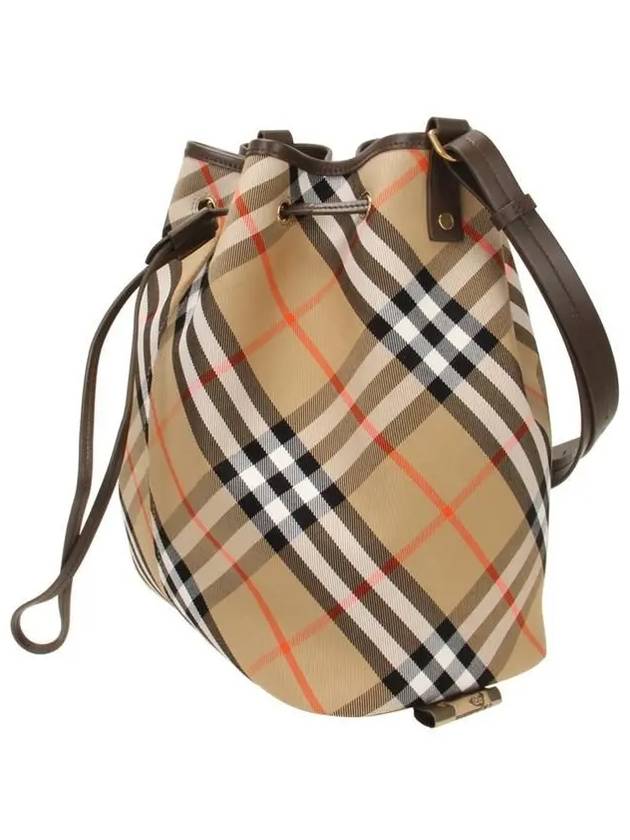 Check Cotton Bucket Bag Beige - BURBERRY - BALAAN 3