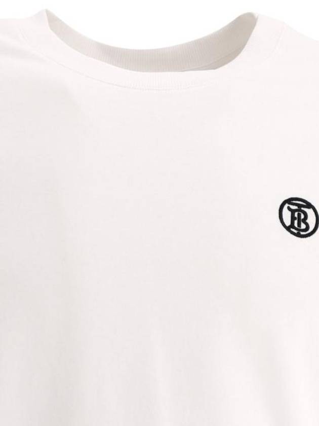 Embroidered Monogram Organic Cotton Short Sleeve T-Shirt White B0651081898 - BURBERRY - BALAAN 4