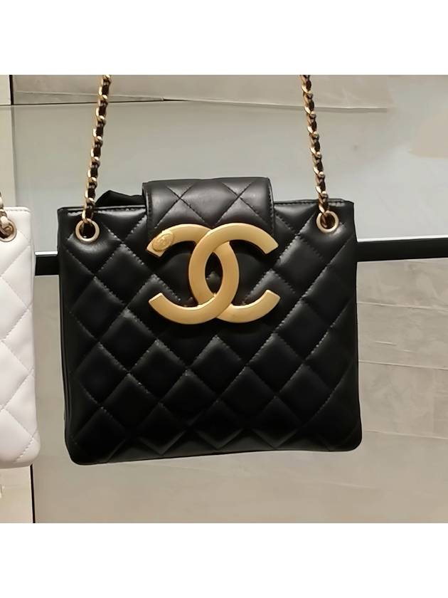 CC Big Logo Small Cross Shoulder Two Way Bag Black AS4596 - CHANEL - BALAAN 2