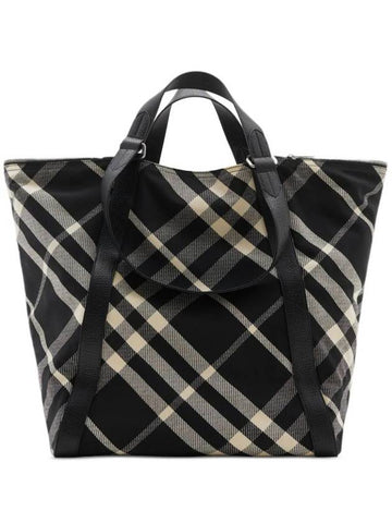 Festival Canvas Tote Bag Black - BURBERRY - BALAAN 1