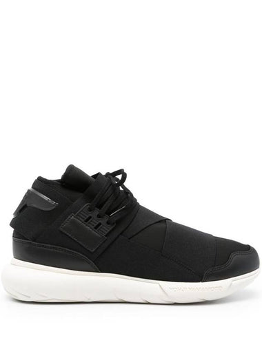 Y-3 Adidas Black And Off White Qasa Sneakers - ADIDAS - BALAAN 1