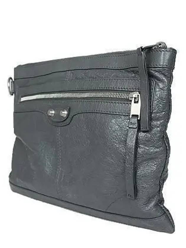 273022 Gray Leather Classic Motor Clutch Bag - BALENCIAGA - BALAAN 2