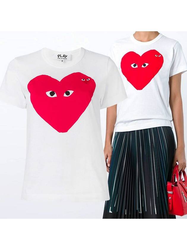 Big Heart Short Sleeve TShirt P1T219 WHITE - COMME DES GARCONS - BALAAN 1