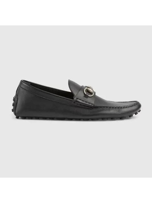 Horsebit Leather Driving Shoes Black - GUCCI - BALAAN 1