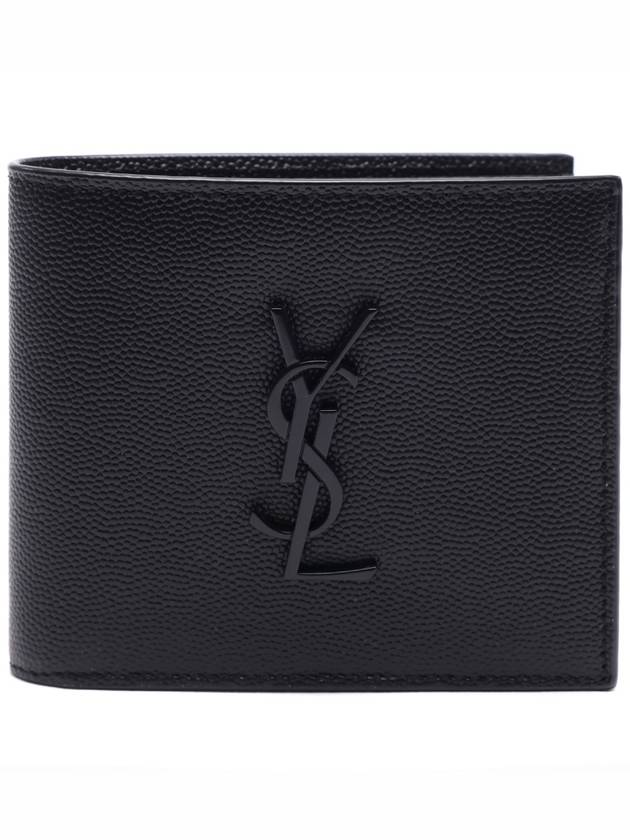 Cassandre  Leather Half Wallet Black - SAINT LAURENT - BALAAN 2