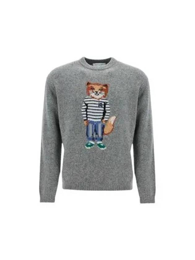 Dressed Fox Intarsia Knit Top Grey - MAISON KITSUNE - BALAAN 2