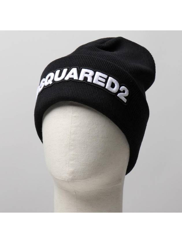 Rib Knit Wool Beanie Black - DSQUARED2 - BALAAN 3