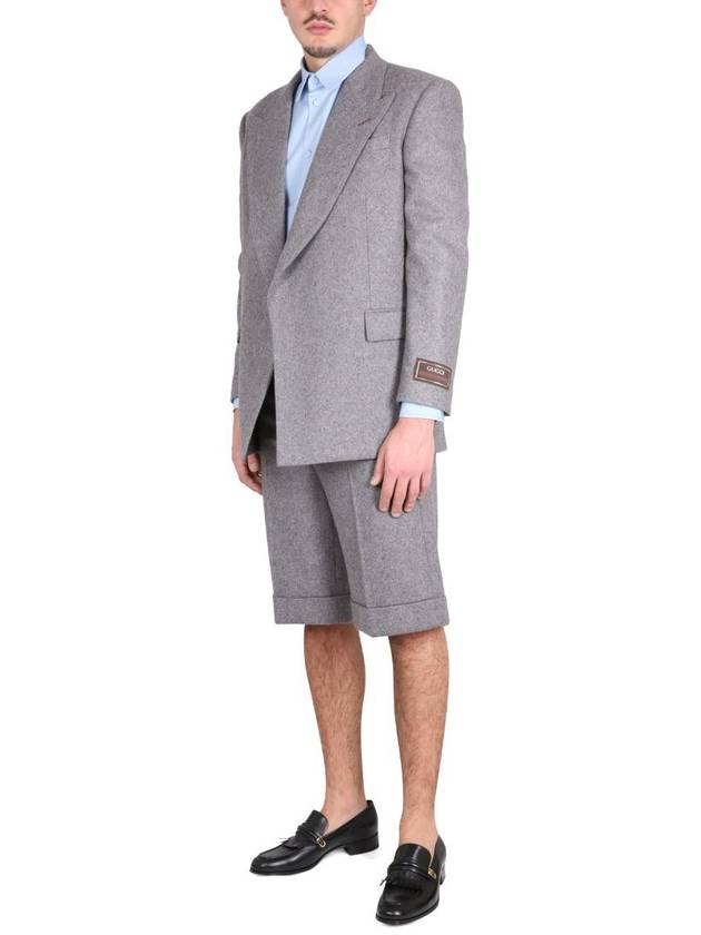 Cashmere Blend Shorts Light Grey - GUCCI - BALAAN 3