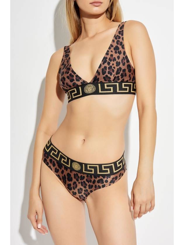 leopard print swimsuit bottom brown - VERSACE - BALAAN 3