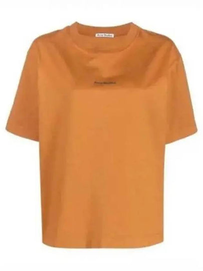 Logo Crew Neck Short Sleeve T-Shirt Orange - ACNE STUDIOS - BALAAN 2