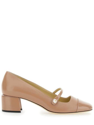 'Elisa' Pink Pumps With Strap Closure With Button In Leather Blend Woman - JIMMY CHOO - BALAAN 1