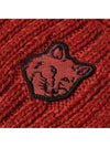 Bold Fox Head Patch Ribbed Beanie Red - MAISON KITSUNE - BALAAN 4