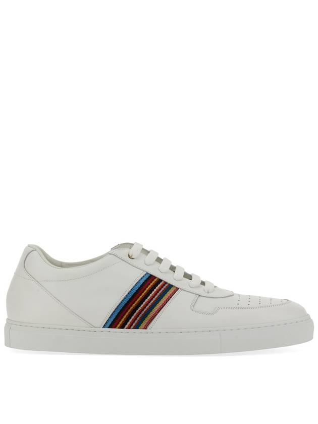 Men's Fermi Leather Low Top Sneakers White - PAUL SMITH - BALAAN 3