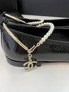 Ballerina Flat Shiny Lambskin Metal Imitation Pearls & Black - CHANEL - BALAAN 7