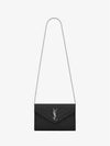 Cassandre Matelasse Chain Cross Bag In Grain de Poudre Embossed Leather Black - SAINT LAURENT - BALAAN 2